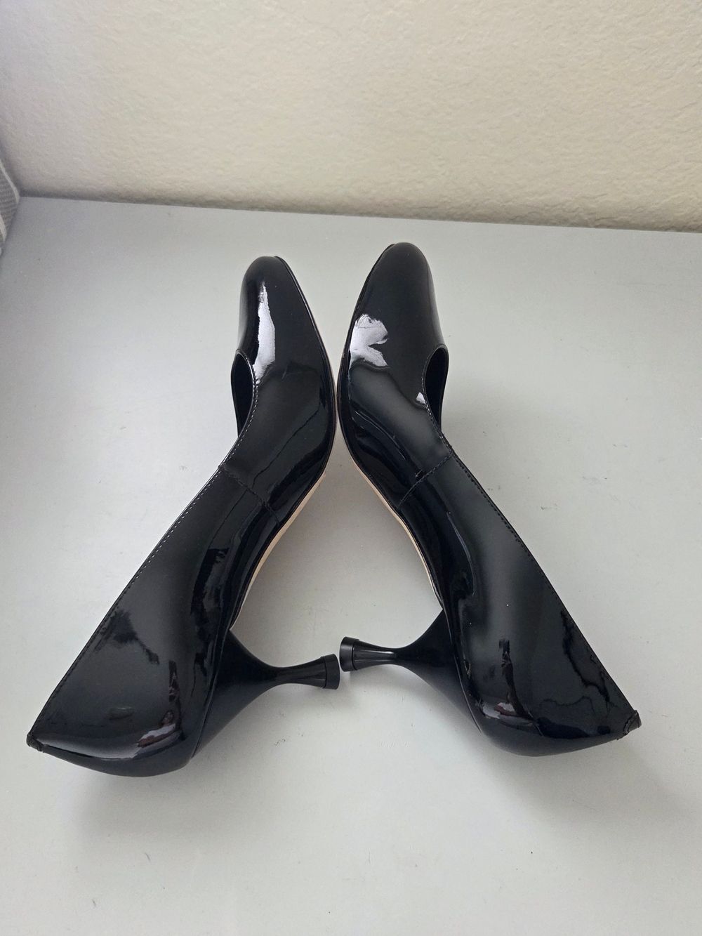 Larroude  Black Patent Leather High-Heel Pumps - Picture 4 of 6